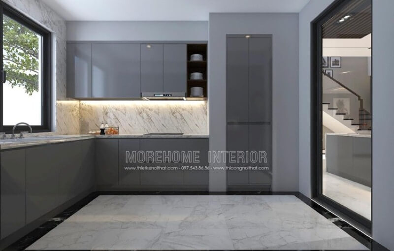 Đá ốp bếp vân mây đẹp sang trọng sẽ là lựa chọn tuyệt vời cho phòng bếp hiện đại. Đá ốp bếp biệt thự