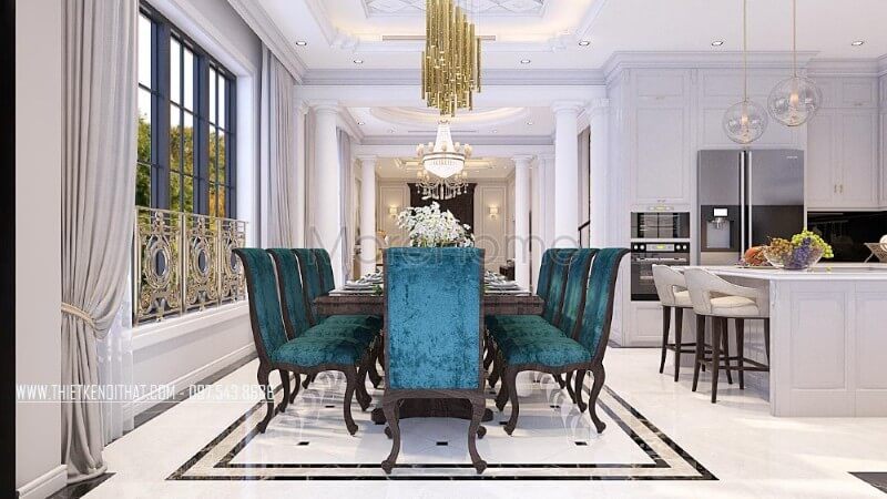 Mẫu bàn ăn biệt thự gỗ tự nhiên được thiết kế và sản xuất bởi Morehome. Liên hệ 097.543.8686 để được tư vấn báo giá và sở hữu ngay bộ bàn ghế ăn này nhé