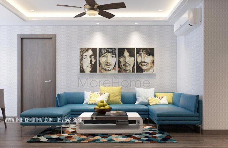 Bộ sofa phòng khách hiện đại được thiết kế vô cùng tối giản, kiến trúc sư lựa chọn phần chân sofa được làm từ chất liệu chân sắt phun sơn tĩnh điện, mang đến cho không gian thêm rộng rãi, nhẹ nhàng mà vẫn đảm bảo sự thuận tiện hơn trong quá trình sử dụng