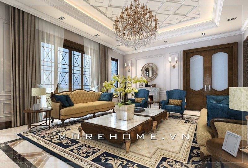 Bàn trà mặt đá với bề mặt sáng bóng giúp khâu vệ sinh lau chùi thêm dễ dàng và thuận tiện hơn.